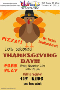 Kids Thanksgiving Craft in Passaic County New Jersey